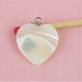 Heart pendant mother-of-pearl, 2 cm