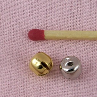 Grelot mini, clochette, poupée, 0,6 cm, 6 mm.