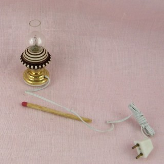 Lampe miniature boule électrifiée maison poupée, 