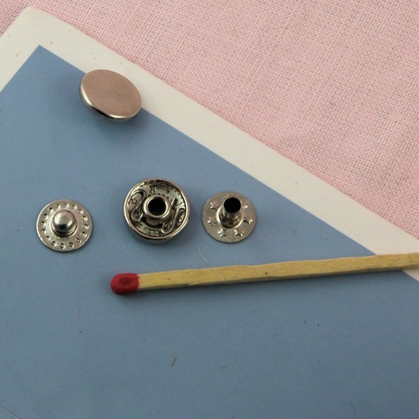 Bouton pression métal 11 mm couleur perle