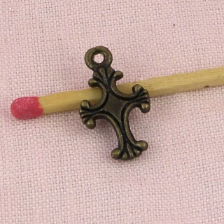 Breloque croix chapelet miniature poupée 