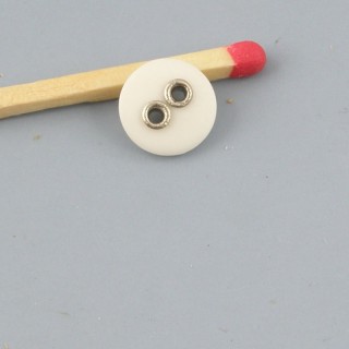 Plastic Button 9 mms edged metallic holes