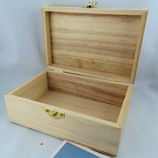 Petite boîte coffre en bois à décorer - 15 x 9,5 x 5 cm - Boite en bois à  décorer - Creavea