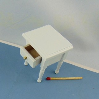 Table de nuit chevet miniature bois peint 1 tiroir