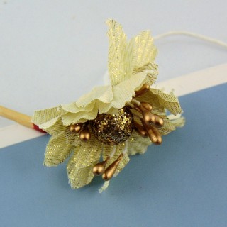 Blume aus gold Stoff Metallstiel