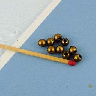 10 Perles ronde dorées 4 mm.