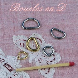 Tiny D buckles, Half ring, Metal D ring