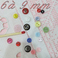 Flat buttons 6 to 9 mms